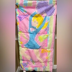 Vintage 90s Mattel Barbie Cheerleader Sleeping Bag with Pastel Design
